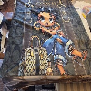 FASHION Women's Black and Brown Graphic Tote